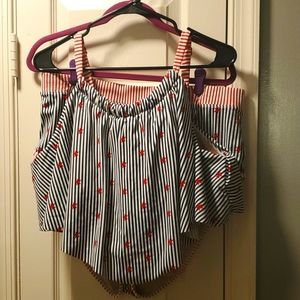 Cacique high waist flounce bikini swimwear size 24 in excellent condition